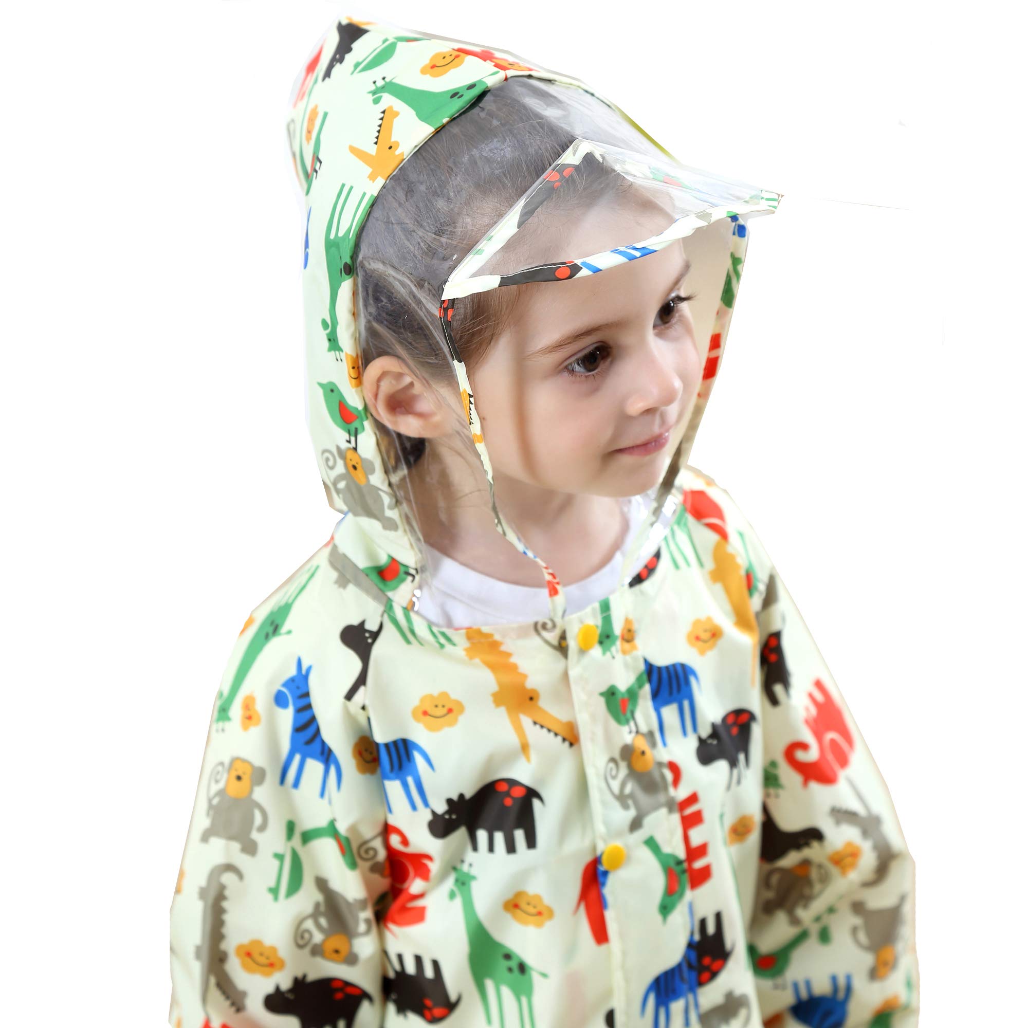 Enfants Imperméables à Capuche Imperméables Combinaison de Pluie Poncho Veste Respirant Manches Longues Vêtements pour Enfants Unisexe Filles Garçons 1-7 ans