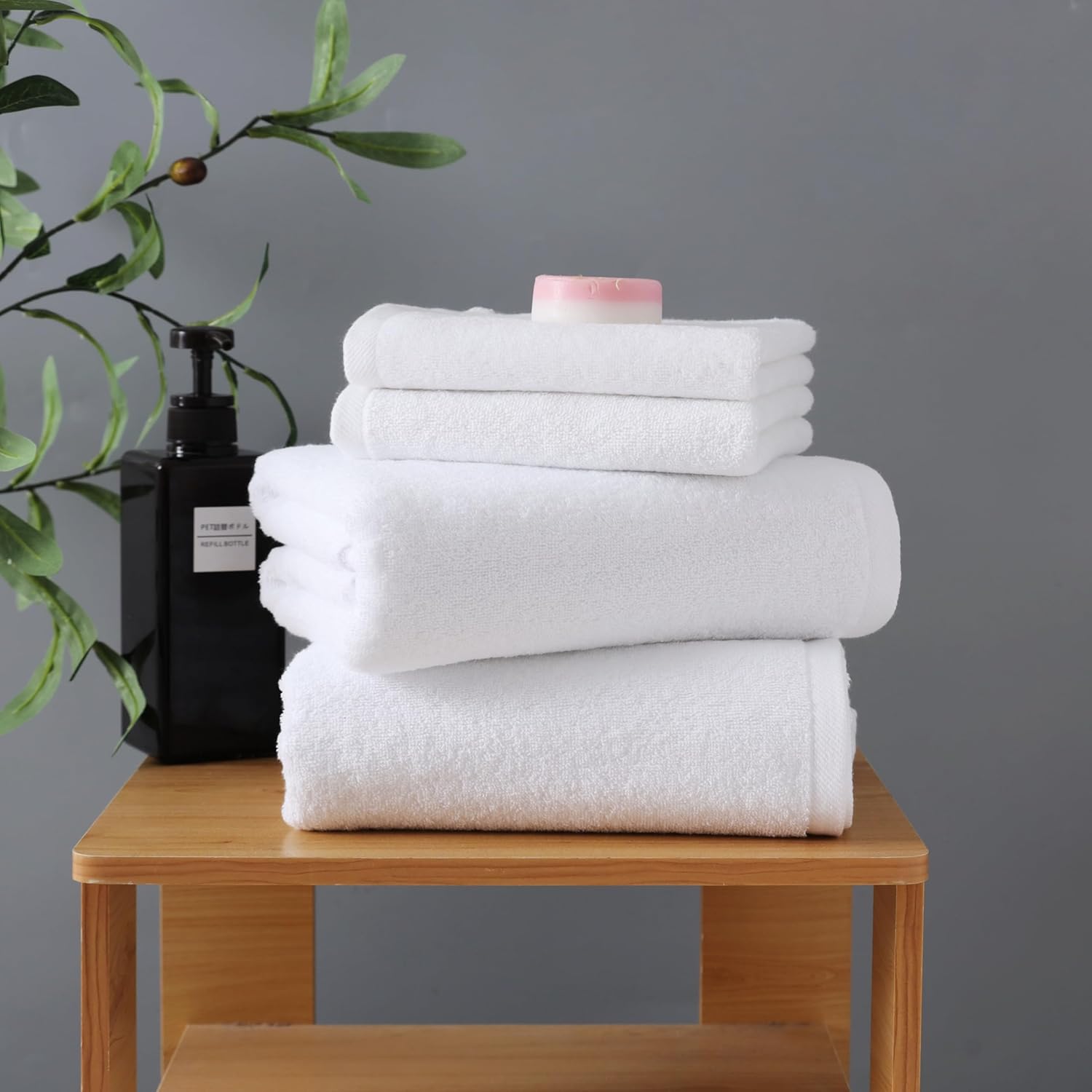 Towels Pack of 2 Bath Towels 27 x 55 Inches, White Soft Cotton Terry Towel with Quick Dry & Highly Absorbent, Perfect Extra Large Bathroom Shower Towels (White, 27 x 55 inch - 2 Pack)
