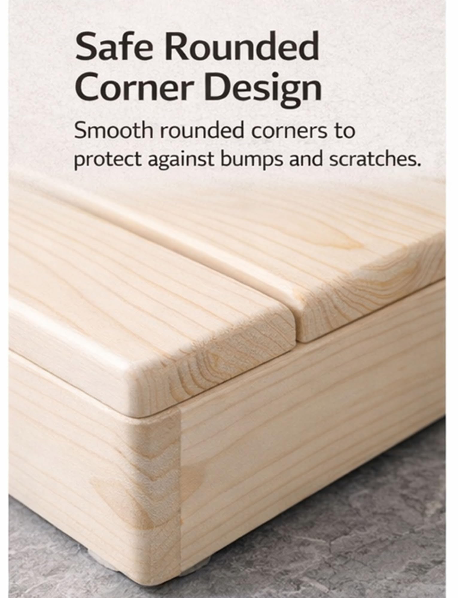 Taburete de madera resistente con almohadillas antideslizantes, escalones de madera de pino maciza para exteriores para adultos y personas mayores, resistente a la intemperie