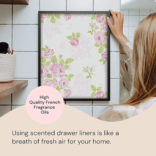 Miniatura 7 de Elodie Essentials Revestimientos perfumados para cajones y estantes, encanto vintage, seis (6) hojas grandes de 14 x 19 pulgadas, hojas de papel no