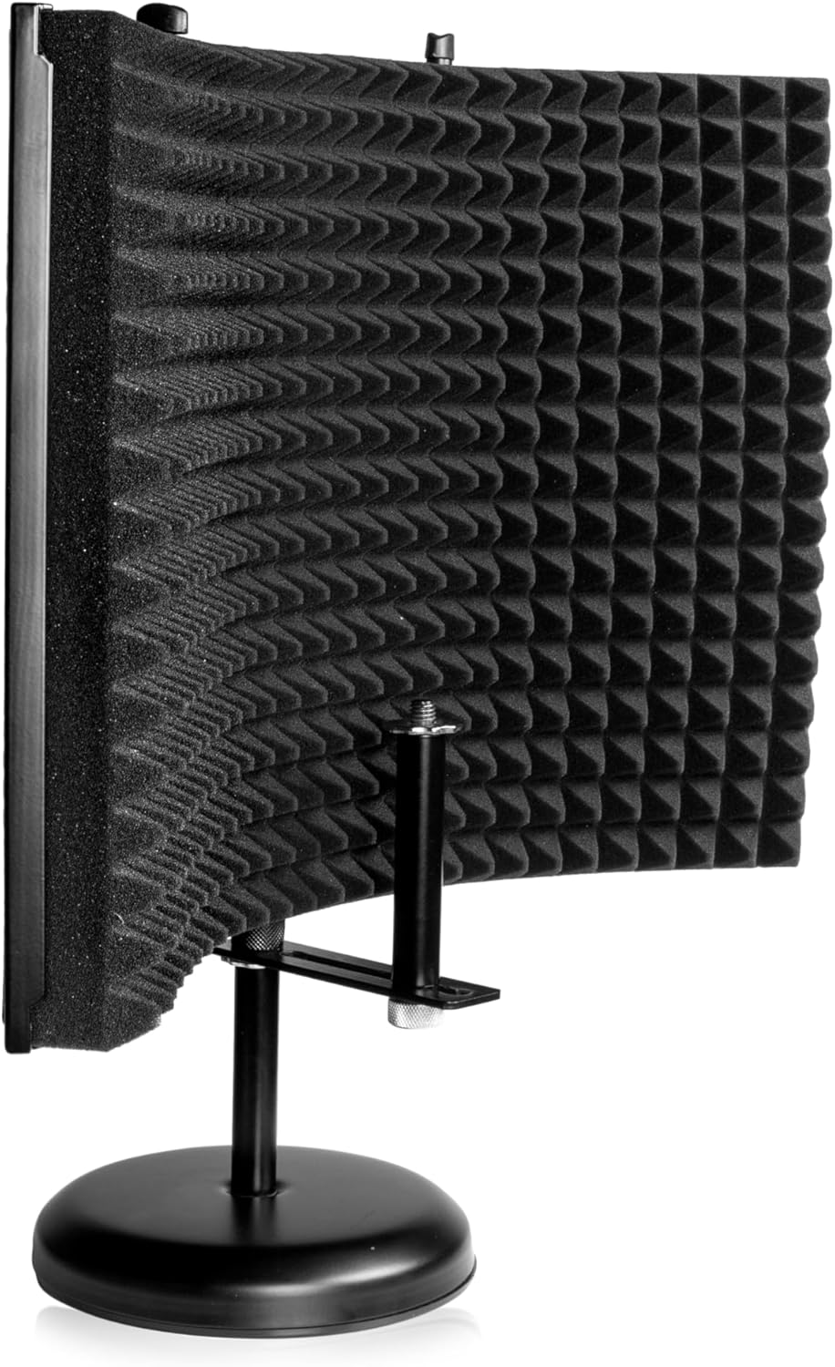 Gator Frameworks Portable Desktop Microphone Vocal Isolation Shield with Round Base Stand; Shield Size 12" x 16" (GFW-MICISO1216)