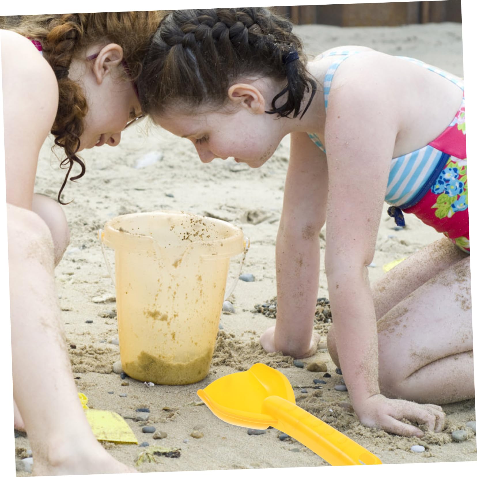 Palas para Excavar Arena, 20 Piezas de Plástico Amarillo para Playa | Mini Juguetes de Playa, Juguetes de Playa para Exteriores, Decoración Verano
