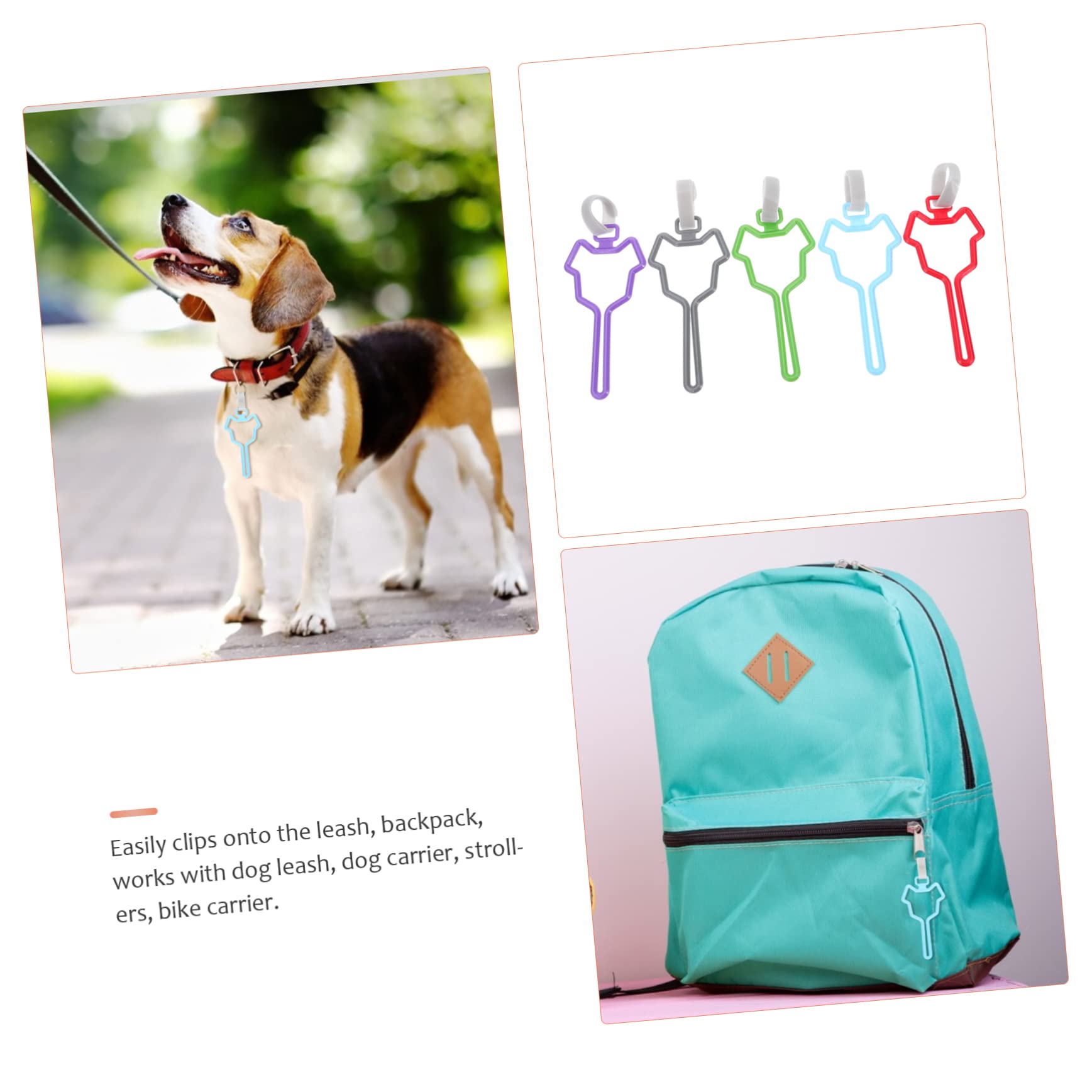 ifundom 5pièces Porte-sacs pour Déjections Canines Lot Fixer Laisse Attache pour Sacs