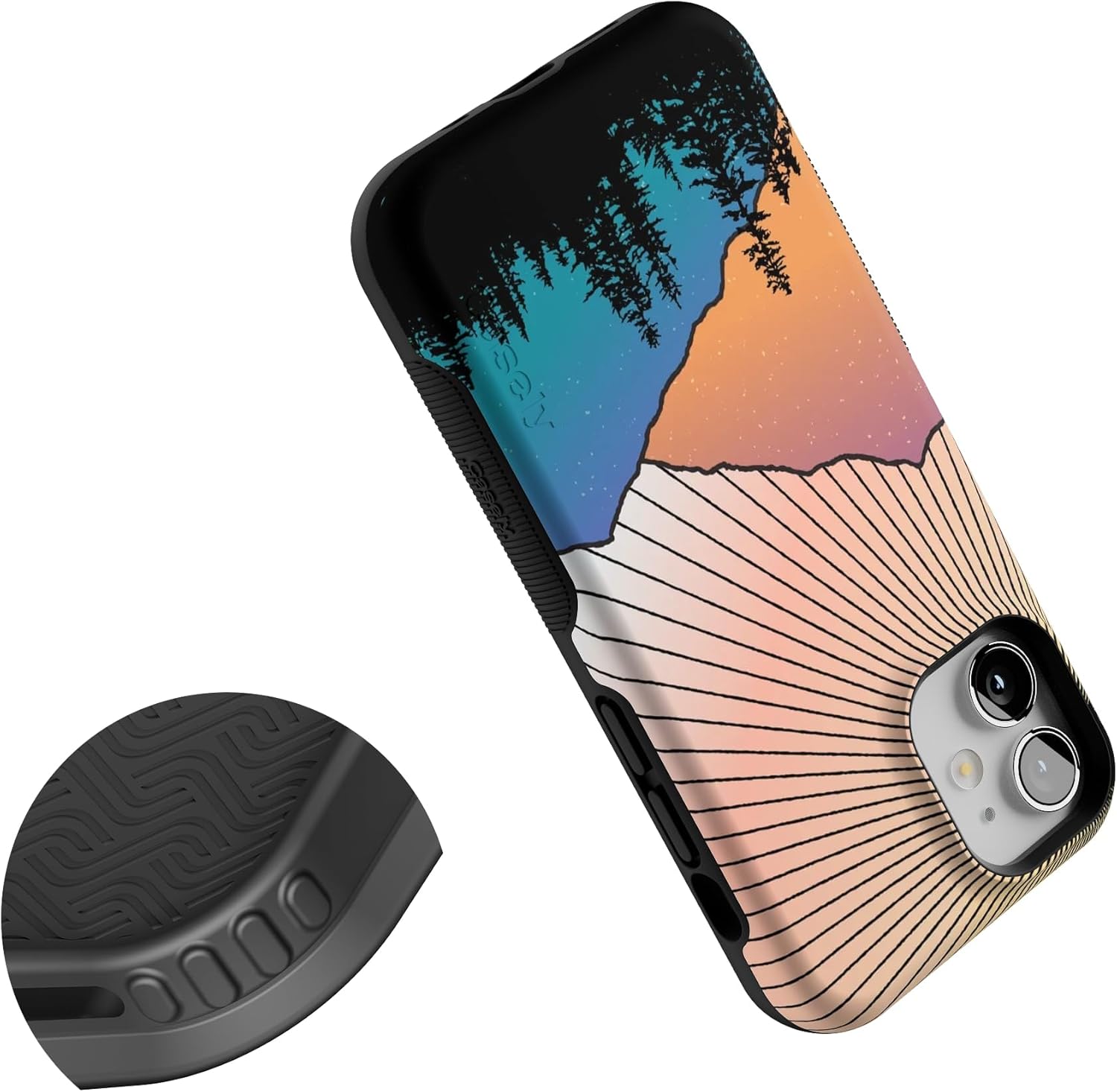 Casely iPhone 12 Mini Case | Golden Hour | Mountain Sunset | Compatible with MagSafe | Bold Protective Design