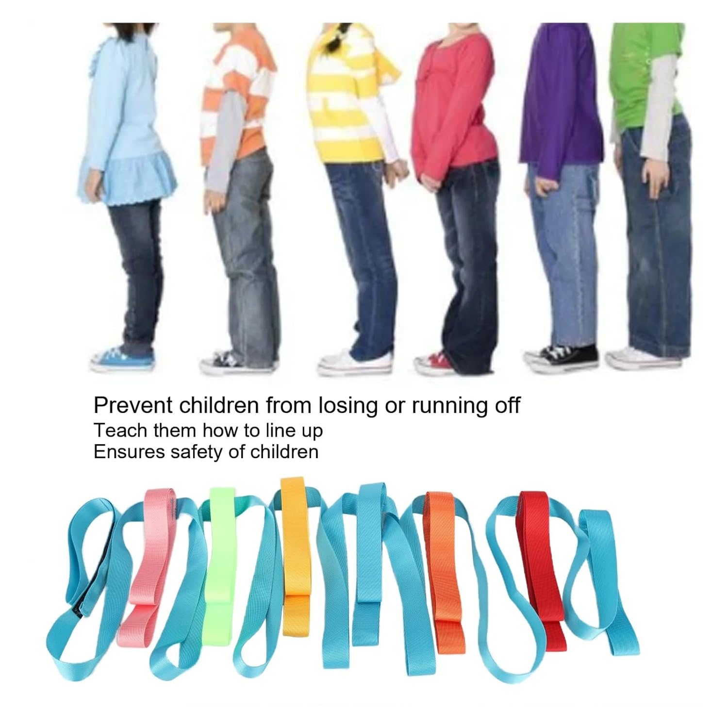 Walking Rope for Preschool 3pc Kids Safety Line Anti‑Lost Colorful Handles Children for Daycare