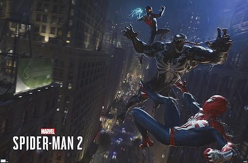 Trends International Marvel's Spider-Man 2 - Póster de pared de lucha con veneno, 14.72 x 22.37 pulgadas, versión premium sin marco