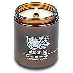 Hemlock Park Crackling Wood Wick Candle Handcrafted with Natural Coconut Wax (Standard 8 oz, Mission Fig)