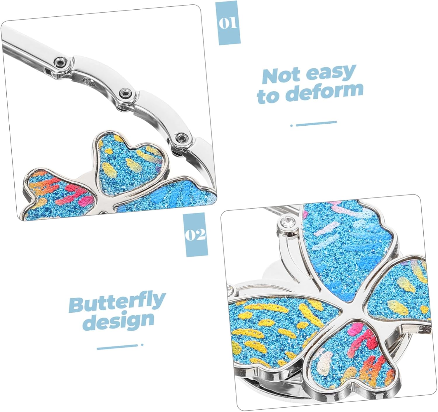 PRETYZOOM Floral Color Large Butterfly Table Bag Hook Ladies Handbags Hangers All Purse Holder Hook Table Hanger Holder for Hanging Bags