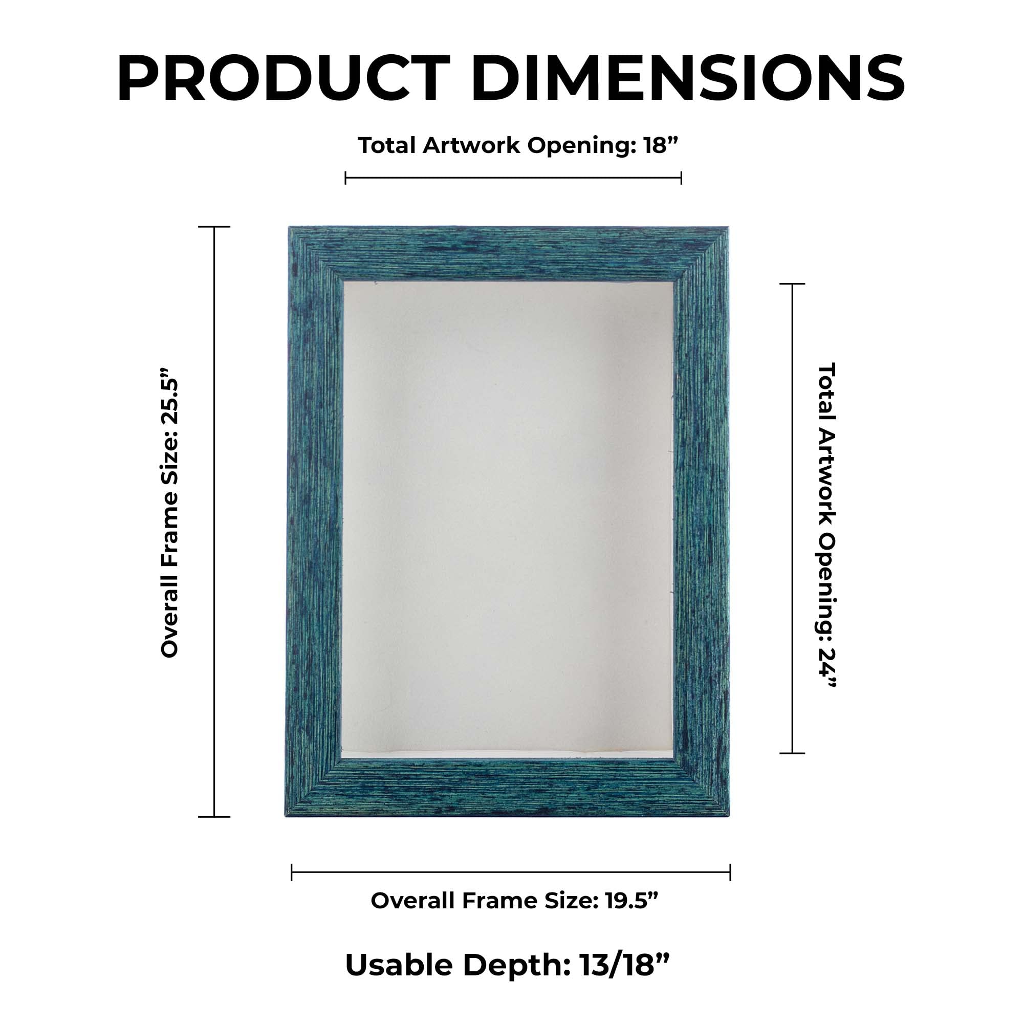 18x24 Shadow Box Frame Chalky Blue | 1