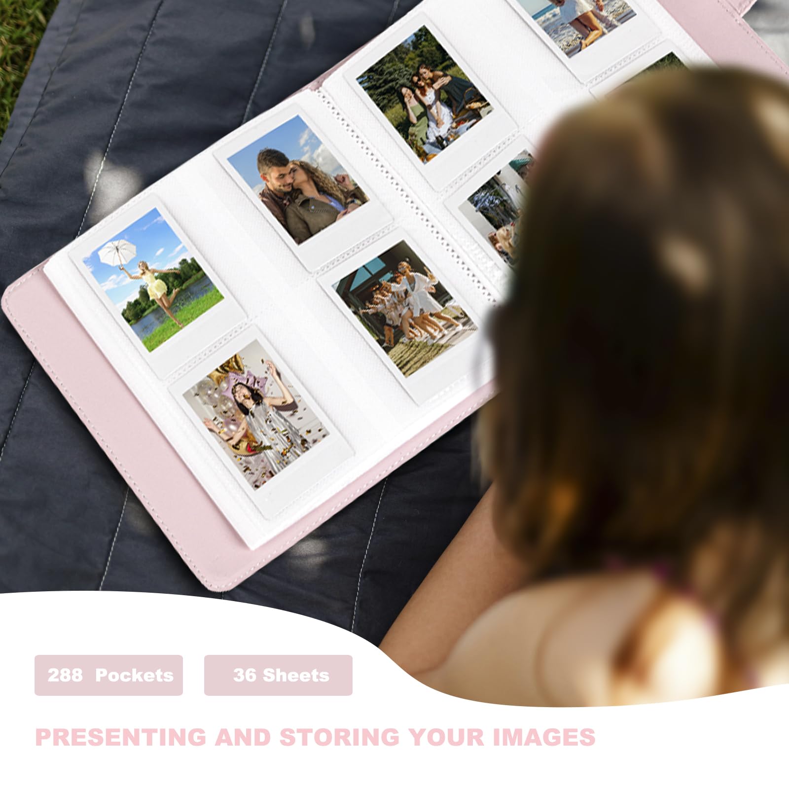 288 Pockets Square Photo Album for Fujifilm Instax Square SQ40/SQ1/SQ6/SQ10/SQ20/SP-3 Camera (Pink), 20 cm x 19.5 cm x 3.5 cm - Image 3