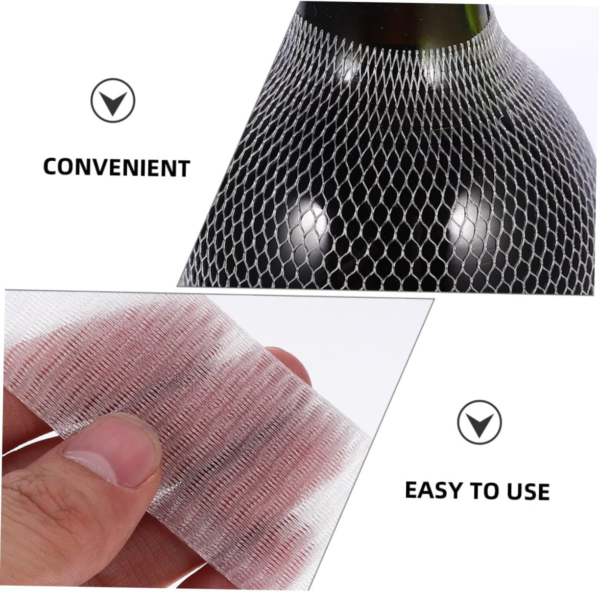 Zerodeko 100pcs Protective Wine Mesh Sleeves Mesh Wine Bottle Net Covers Travel Drink Covers for Alcohol