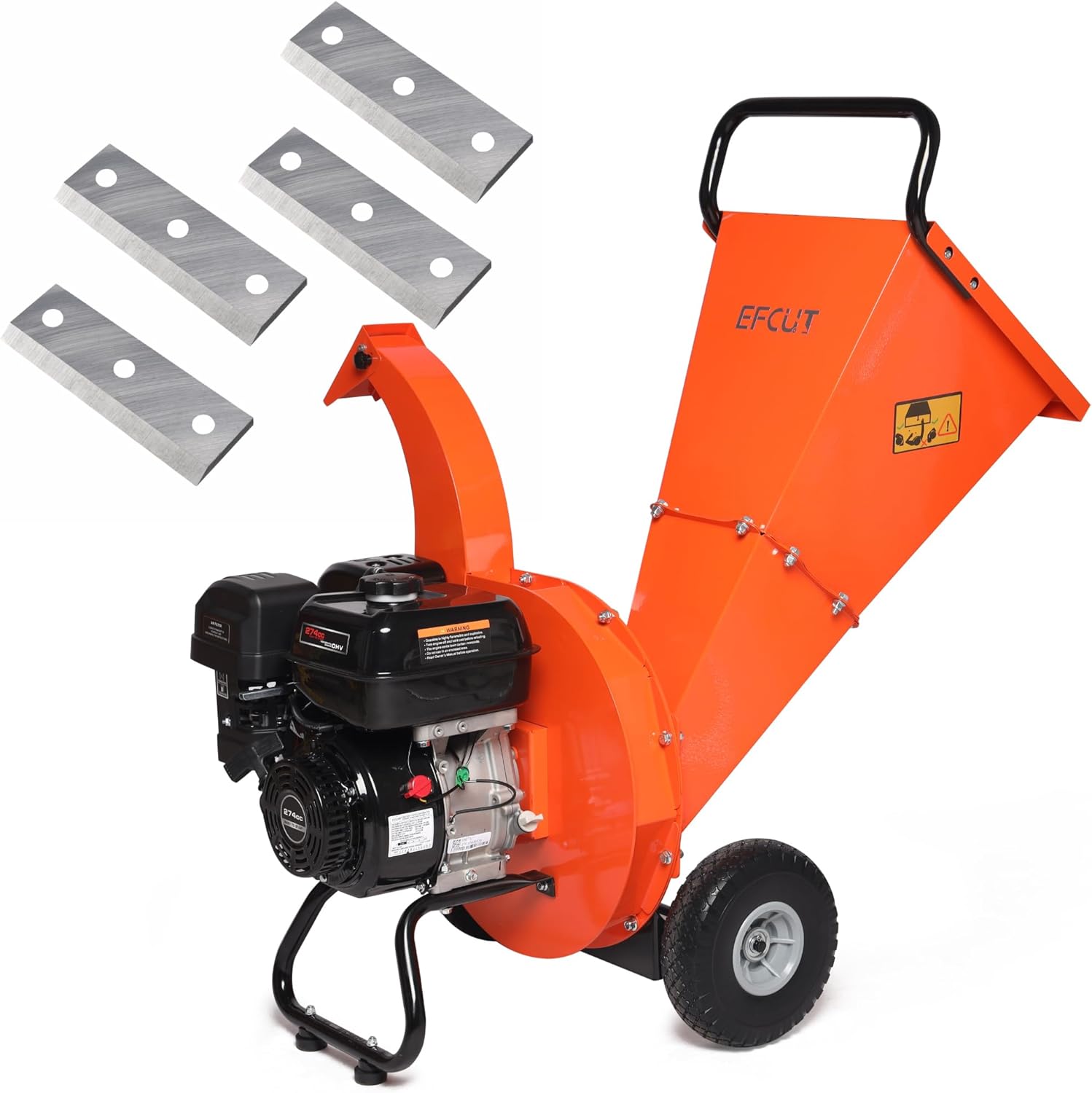 C40 Wood Chipper 4" inch Max + Replacement Blades 4 Pcs [Exclusive Bundle Deal]