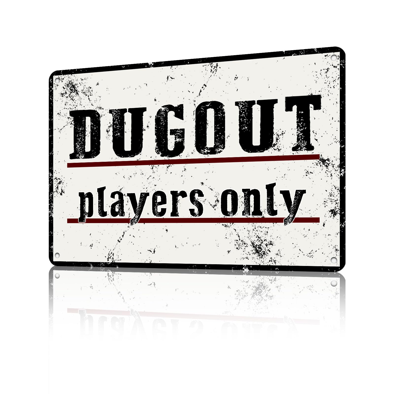 Anceky Vintage Tin Sign Dugout Players Only Metal Tin Sign Funny Wall Decor for Home Farmhouse Yard Cafe Plub 12×8 Inch