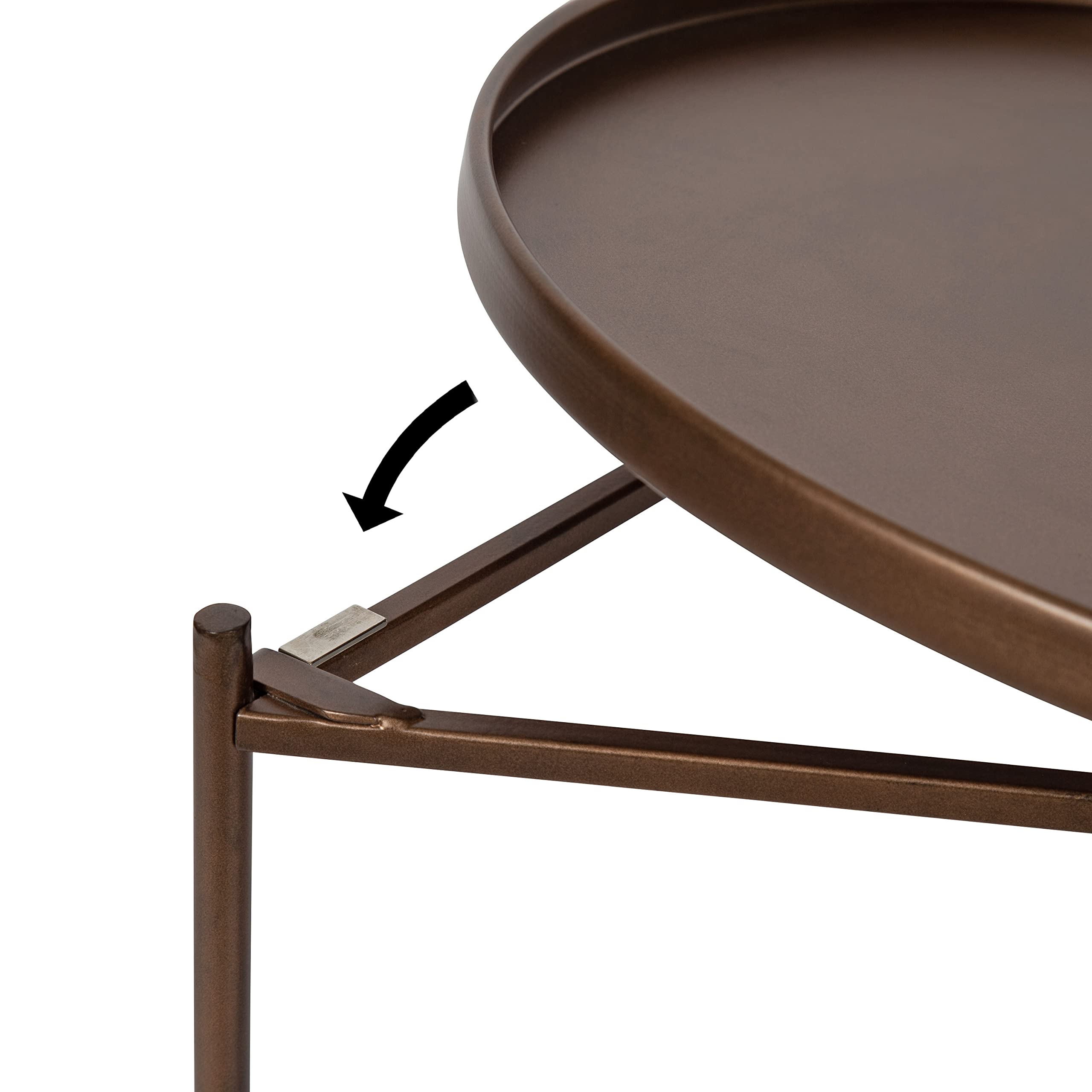Kate and Laurel Ulani Modern Nesting Side Table; Set of 2; Bronze; Sophisticated Glam End Tables for Storage and Display