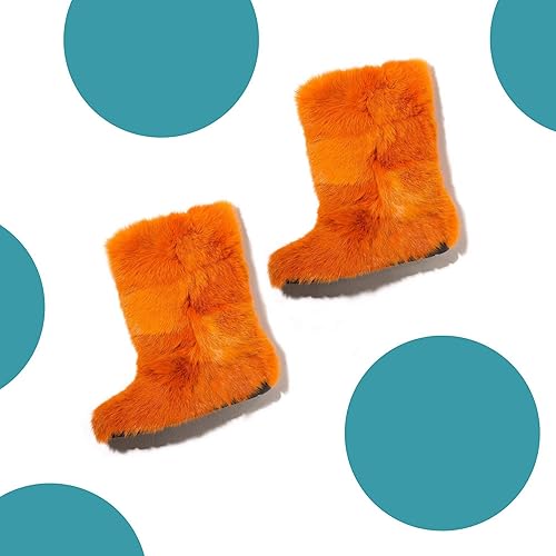 Orange fur boots Clearance