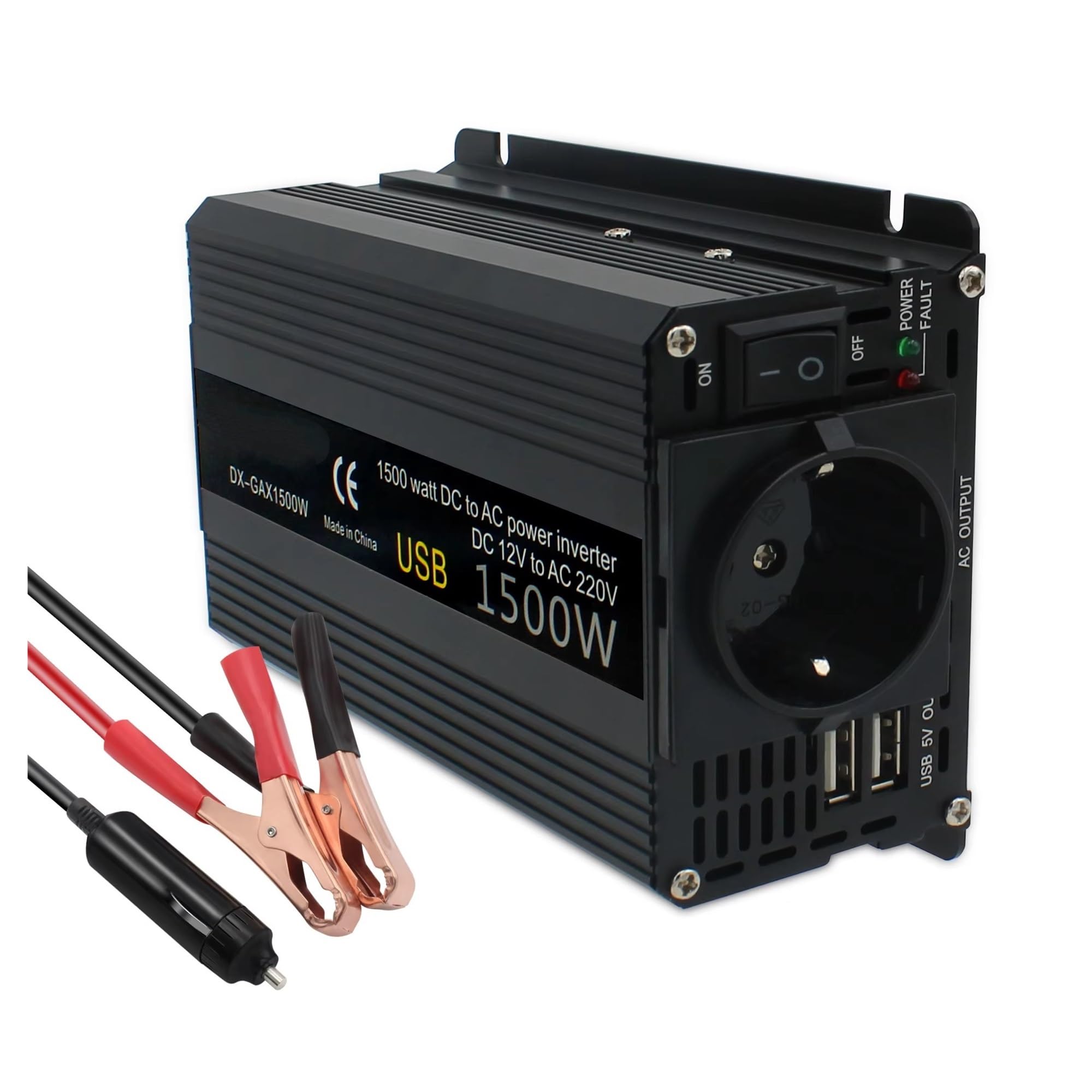 Inversor Potencia Inversor 12 V A 220 V Potencia 500 W 1500 W 2000 W 2600 W Y 3000 W Convertidor Enchufe Europeo 12 V A 220 V Transformador Solar Convertidor(12V 220V 2600W)
