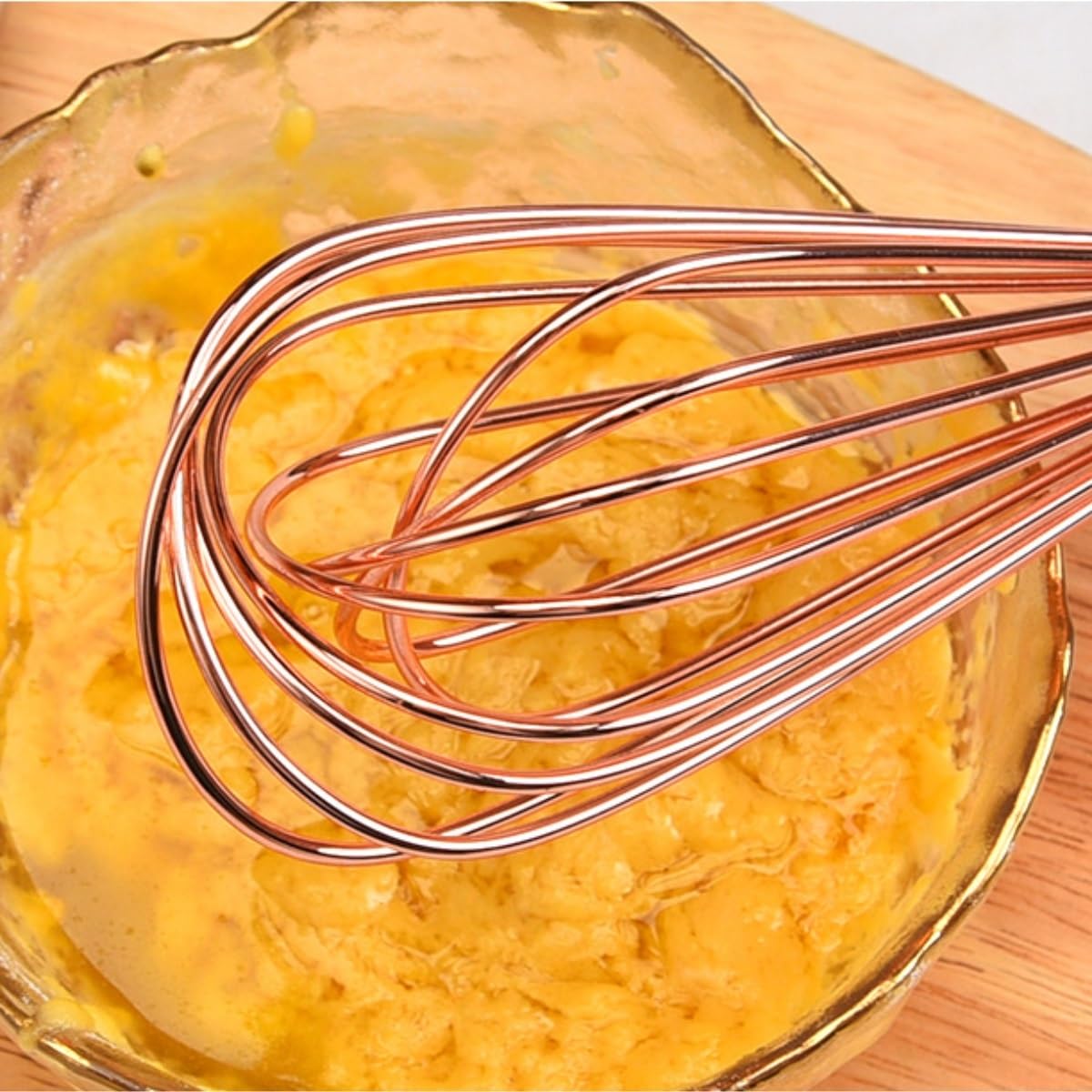 Schneebesen Rührbesen Küchenmixer, Kochhandmixer, Milchbesen, Manueller Schneebesen Mit Eichengriff Handschneebesen(Pink,12inch)