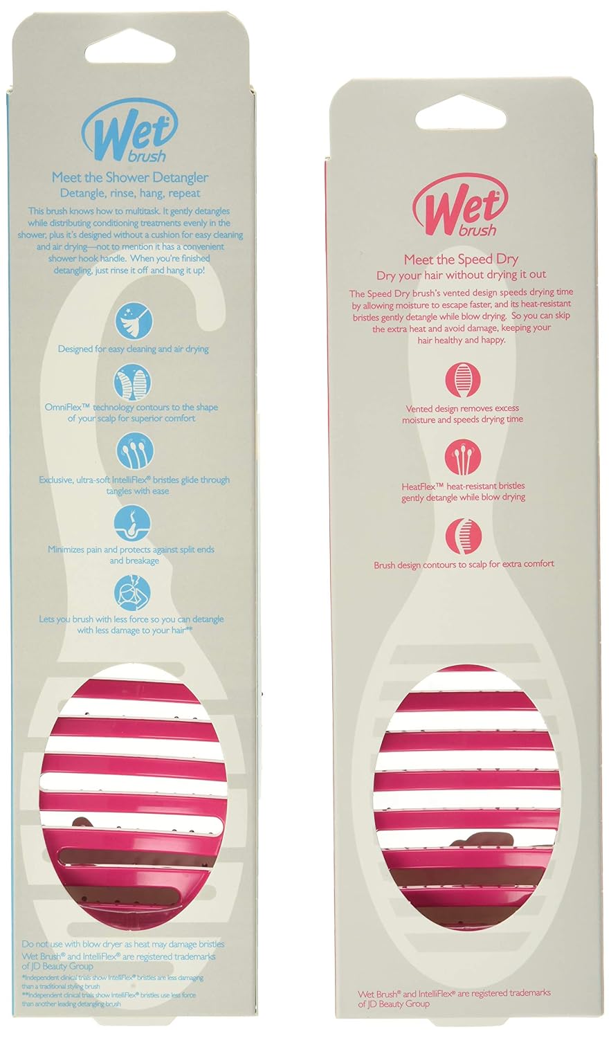 Wet Brush Shower Flex/Speed Dry Combo, Pink, 4.14 Ounce