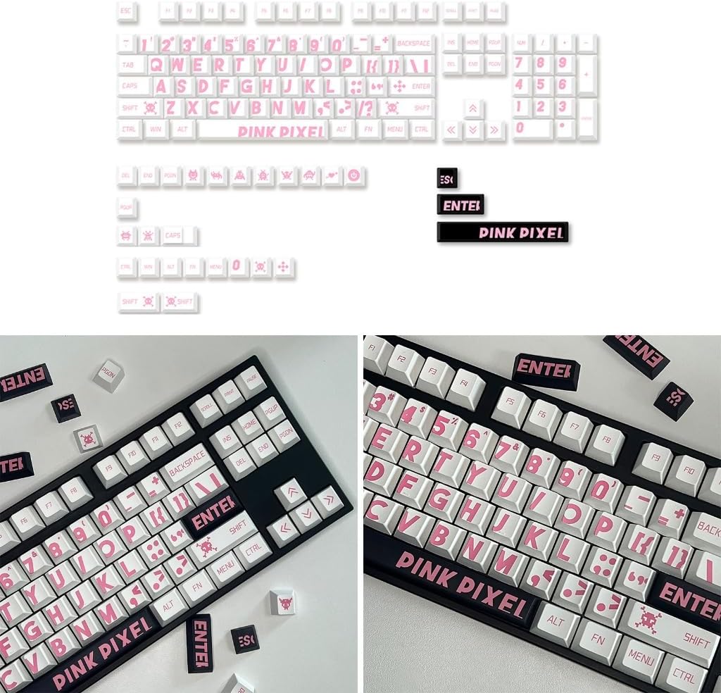 132 Key Keyboard Keycap CherryHeight ThermalSublimation Large Characters Keycaps