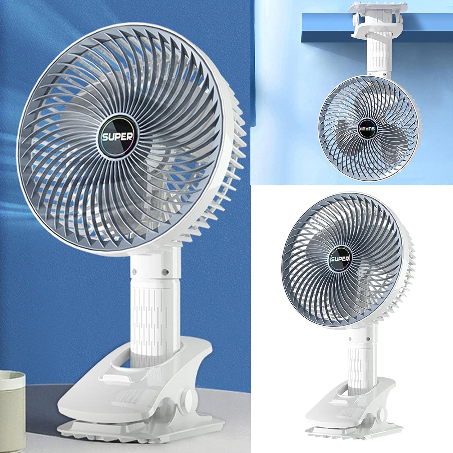 Buyntry Multifunctional Usb Desk Fan Low Noise Personal For Hiking Home Office Clipped Fan (B0D1G4S11D) Amazon Price History, Amazon Price Tracker