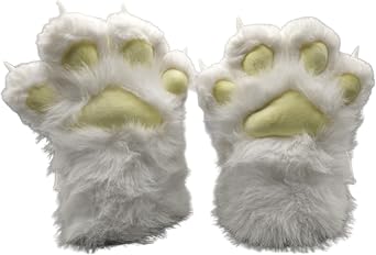 Faux fur Furry costume Cat Claw Gloves Animal furry paws Cosplay Accessories cat costume adult