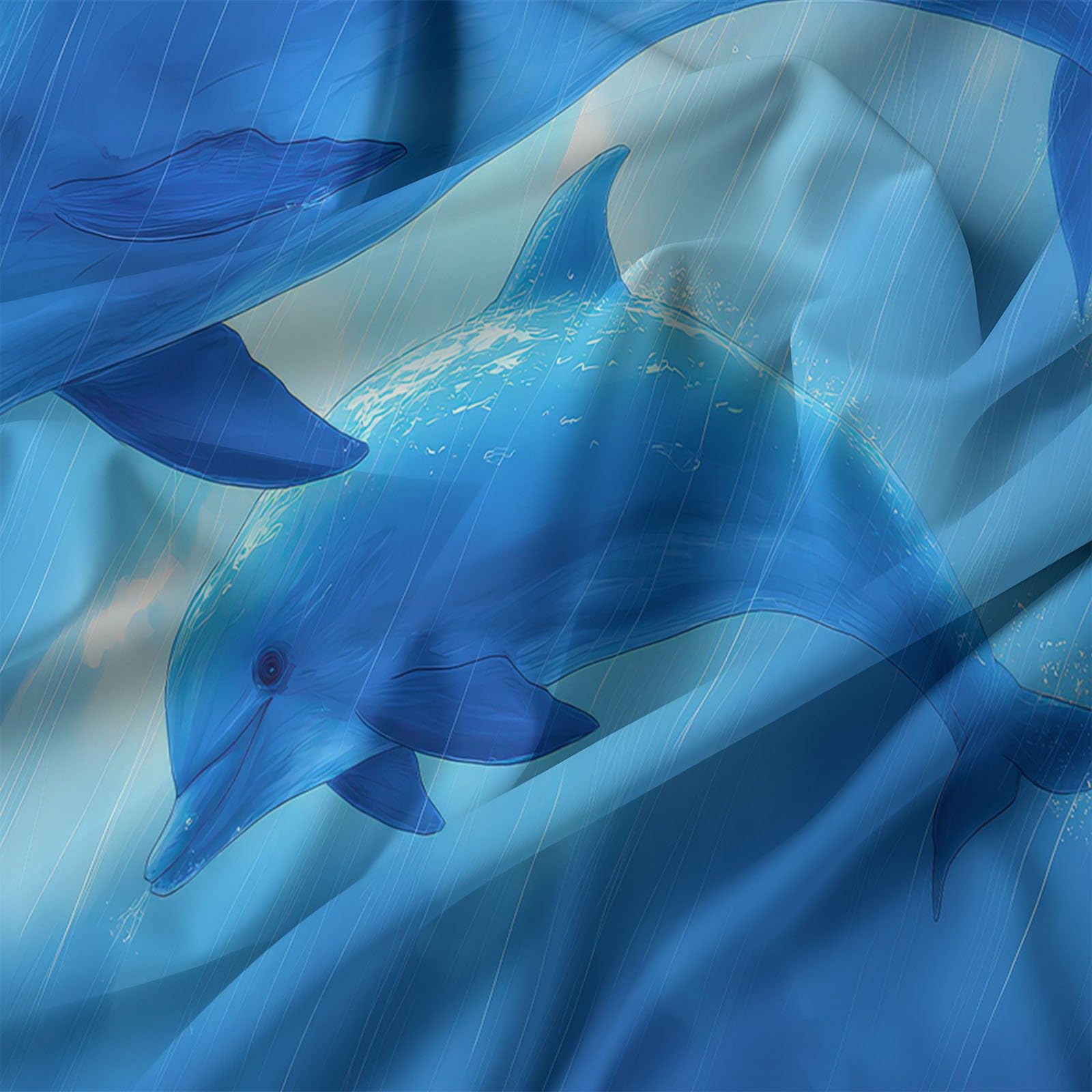 Générique Animacja Delfiny i niemowlęta Delfiny 3D Drukowana poszwa na kołdrę Zestaw pościeli 2-osobowej 220 x 240 cm, niebieski zestaw pościeli z mikrofibry z poszewkami na kołdry Poszewki na