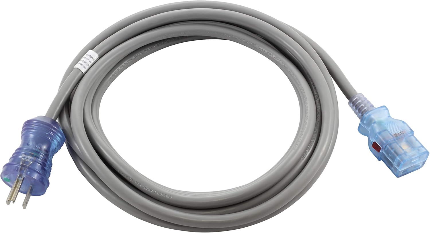 AC WORKS 15Amp 125Volt Medical/Hospital Garde Power Cord with IEC C19 (15FT- Locking C19)