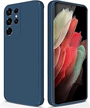 GiiYoon Case for Samsung Galaxy S21 Ultra Silicone Case, Ultra-Thin Protective Case with Fibre Inner Layer and Protection for Camera, Blue