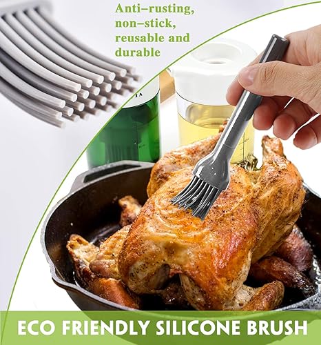 Miniatura 4 de FAVIA Botella dispensadora de aceite de oliva con cepillo de silicona para cocina, botella de aceite de plástico y vinagre de 4.1 fl oz para