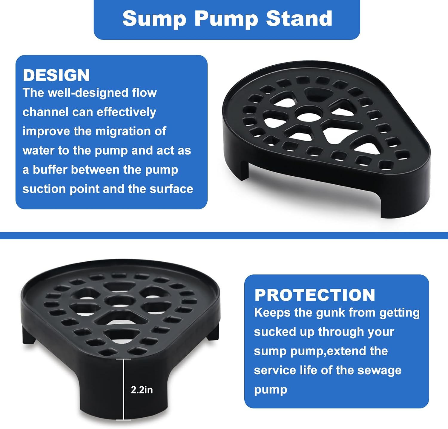 Universal Sump Pump Bracket - Anti-Collapsing Design Prevents Flooding, Rust-Resistant and Easy to Install - fits Most Sump Pumps