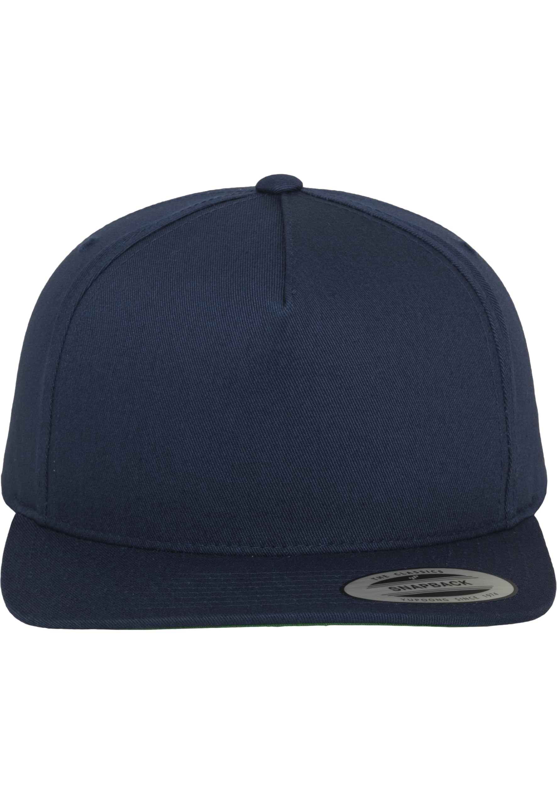 FLEXFIT Snapback Hat, Classic Snapback Hat with 5-Panel, Classic Snapback Baseball Cap with Buckram Front Lining, 5 Panel Cap, Cotton Twill Material, Headwear, Colour: Navy, Unisex, One Size