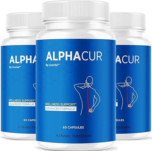 Paquete de 3 cápsulas Alpha Cur  Suplemento oficial Alpha Cur avanzado de apoyo nervioso, natural AlphaCur de máxima fuerza, multivitamínico para la