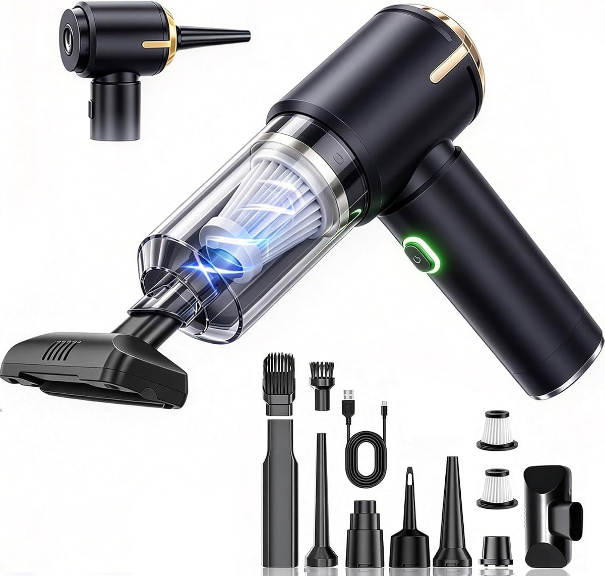 SCOVEE Handheld Vacuum Cleaner,Car vacuum cleaner,26000PA Powerful Suction Portable,4-in-1 Lightweight Hand Held Vacum Cordless, For Offices, Cars, Homes And Various Scenarios