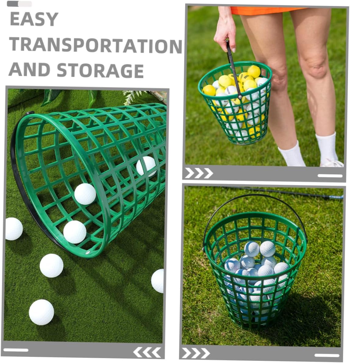 Cabilock 2pcs Golf Storage Basket Lightweight Plastic Container for Portable Golfing Accessory and Use