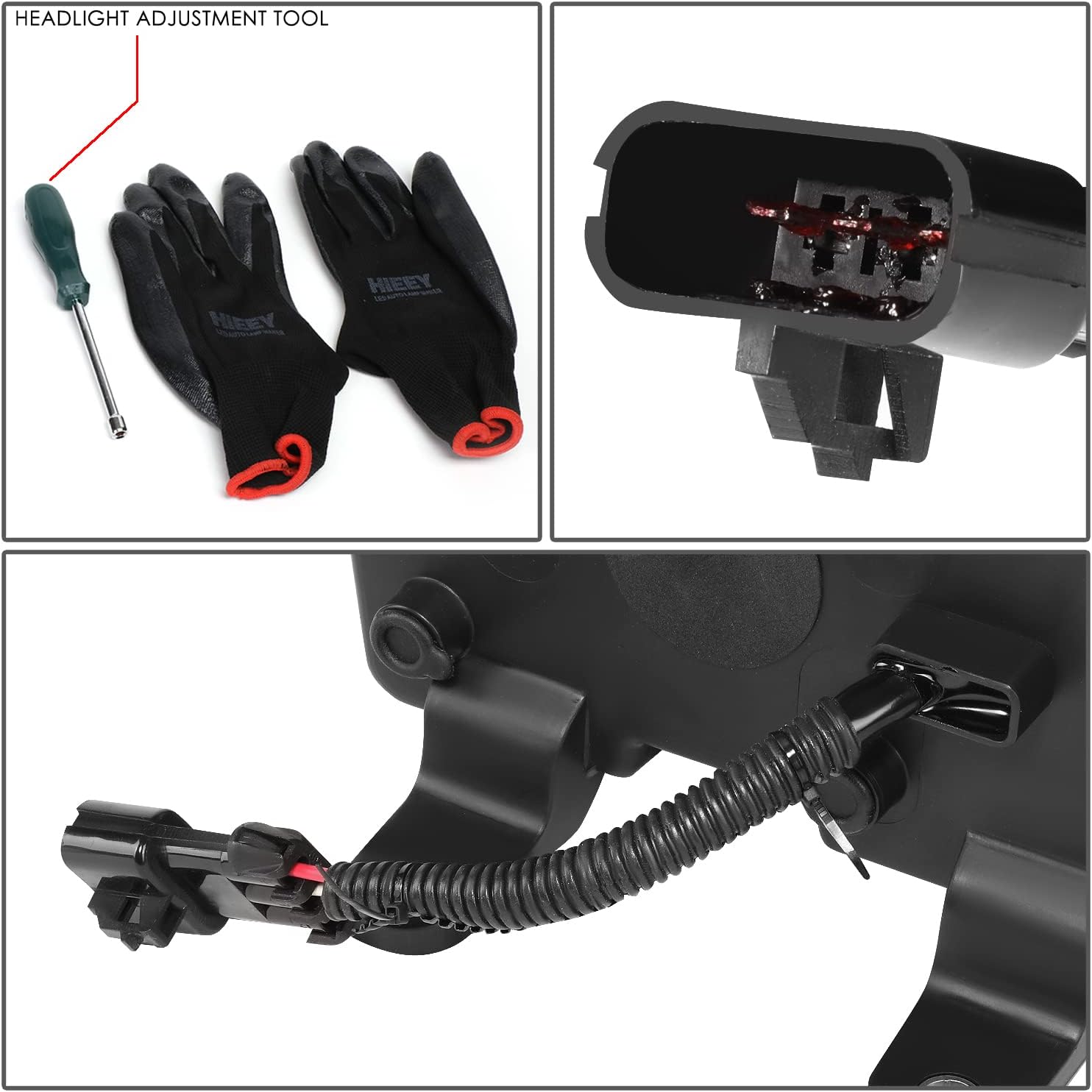 DNA MOTORING FL-HAY-009-BK Pair of LED Fog Lights High/Low Beam Reflectors Compatible with 2018-2022 Volvo VNL, Black/Clear