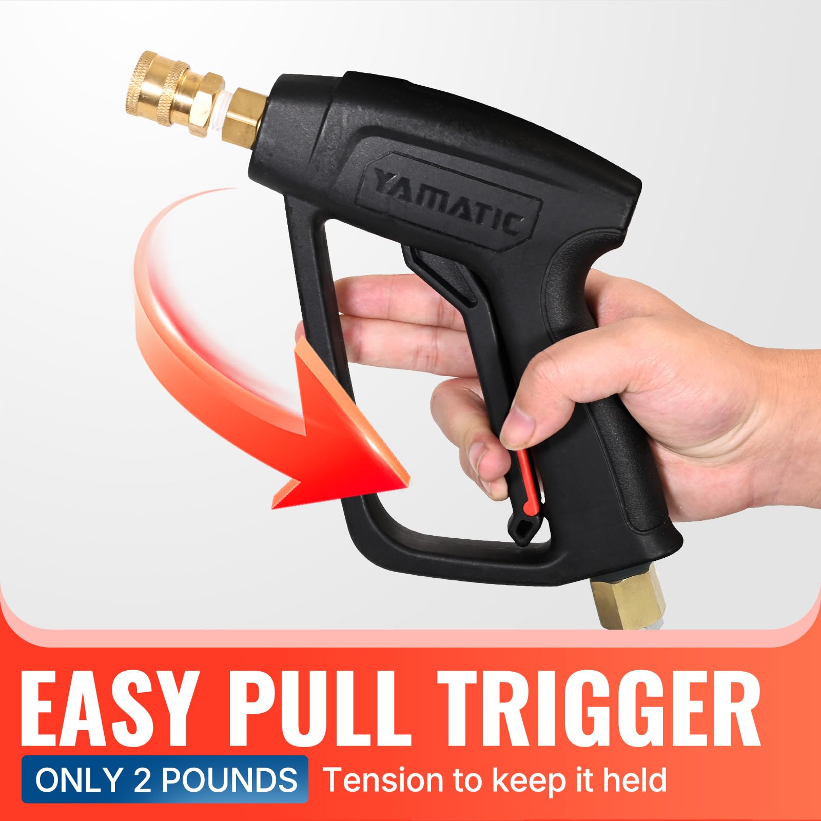 YAMATIC Kit de pistola de lavado a presión y manguera de goma, manguera y varita de lavado a presión duradera resistente al desgaste, conector rápido giratorio de 3/8 pulgadas y repuesto de ajuste