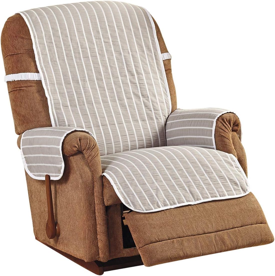 Carol Wright Gifts Seersucker Furniture Covers, Color Taupe