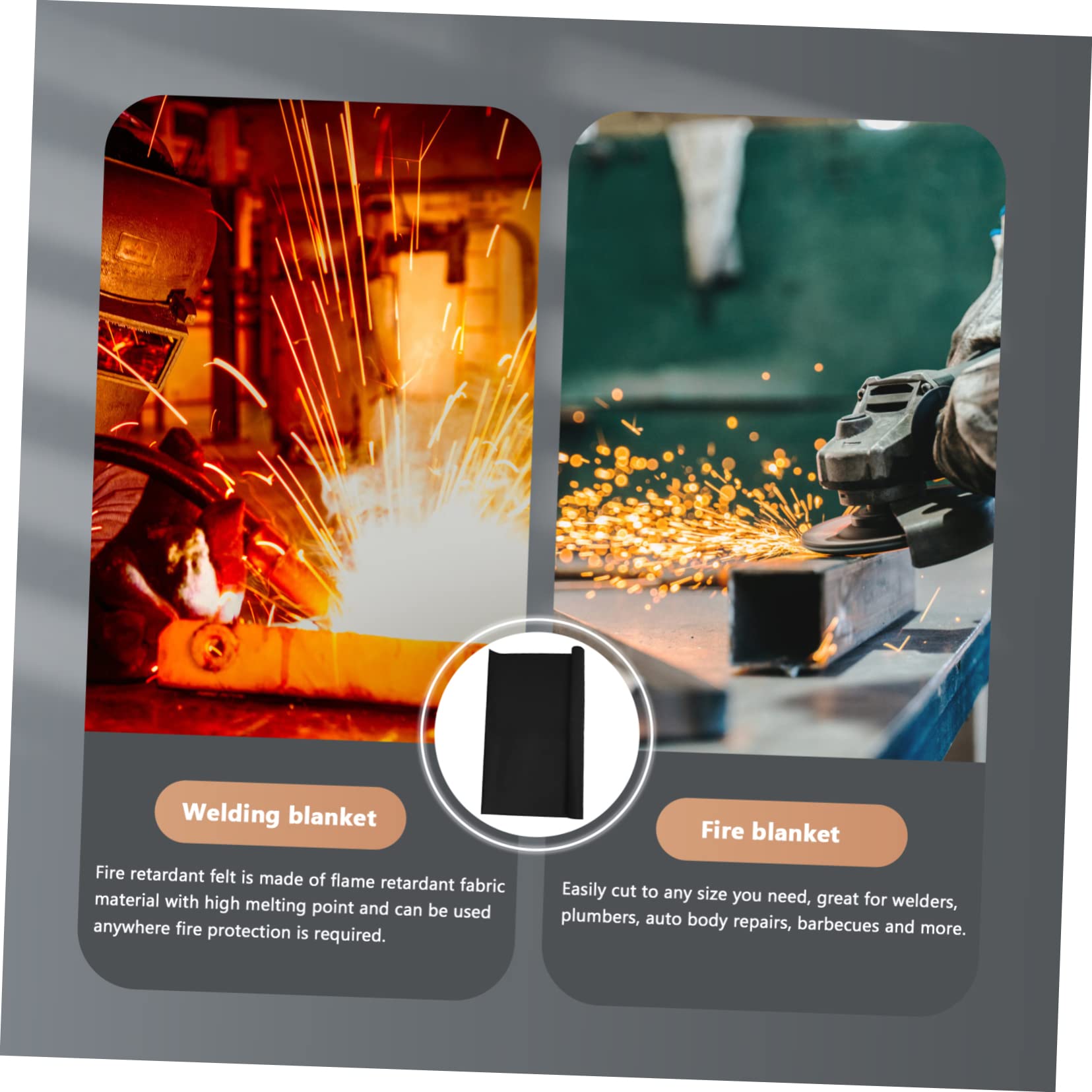 Angoily 2pcs Felt Cloth Fire Blanket for Welding Thermal Resistant Welding Blanket Welding Blanket for Smoker Cuttable Welding Blanket Welding Table Repair With Cloth