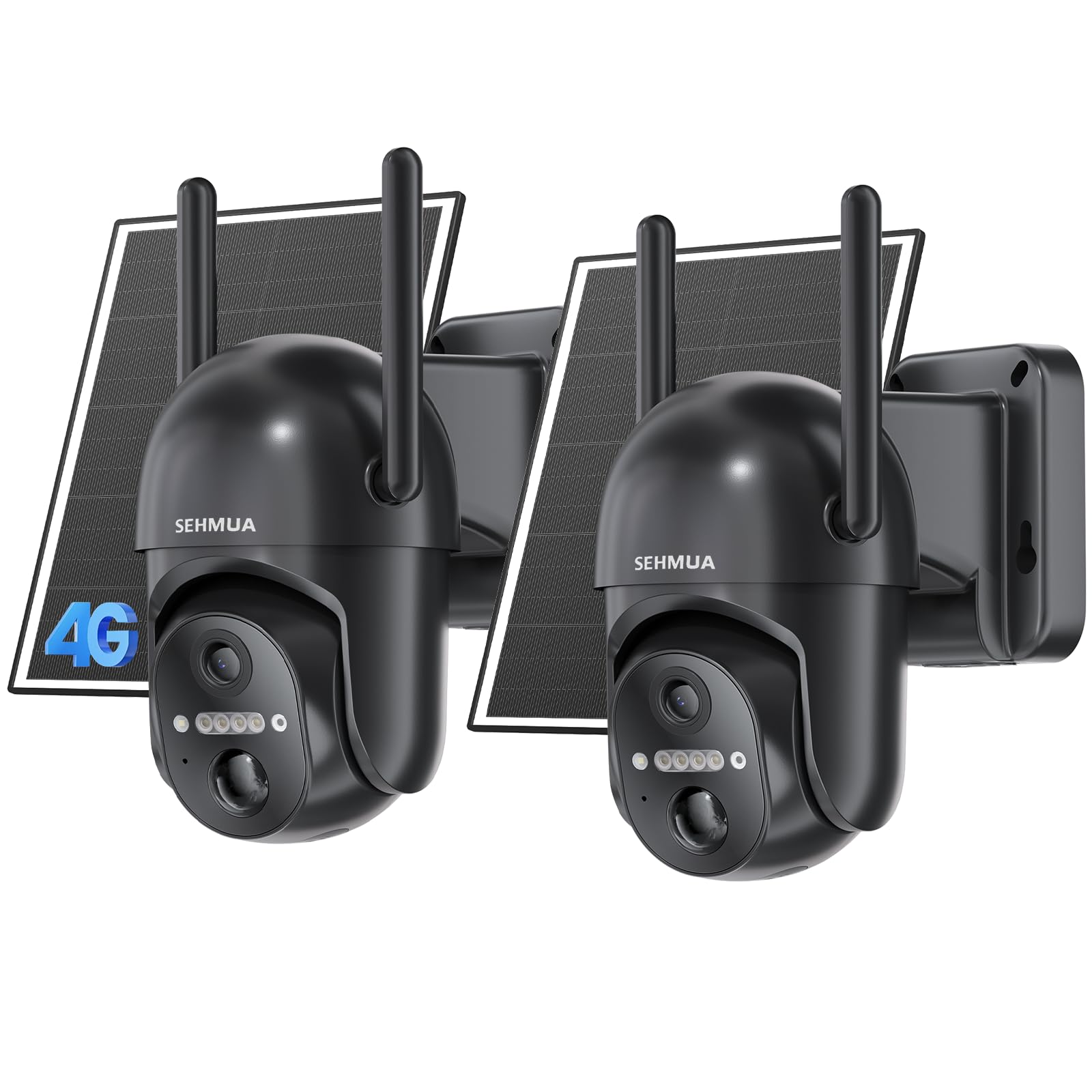 SEHMUA 2-Pack 4G LTE Cellular Solar Security Camera