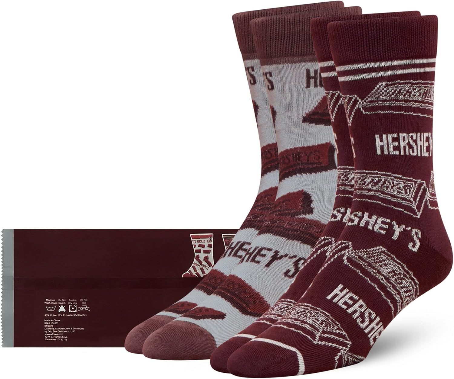 Odd Sox ODDMART Candy & Sweet Snack 2-Pair Novelty Crew – Oreo Reese’s Skittles Starburst Sour Patch & More – Gift