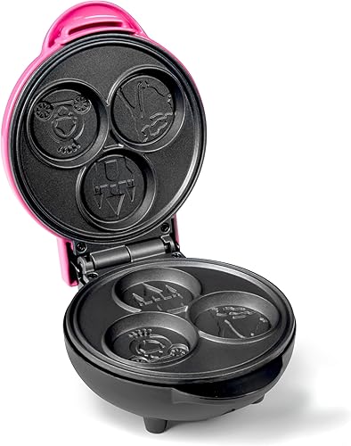 Miniatura 3 de Nostalgia MyMini Princess Icons Shape - Máquina eléctrica de gofres, plancha antiadherente de 5 pulgadas para gofres, hash browns, huevos y más,