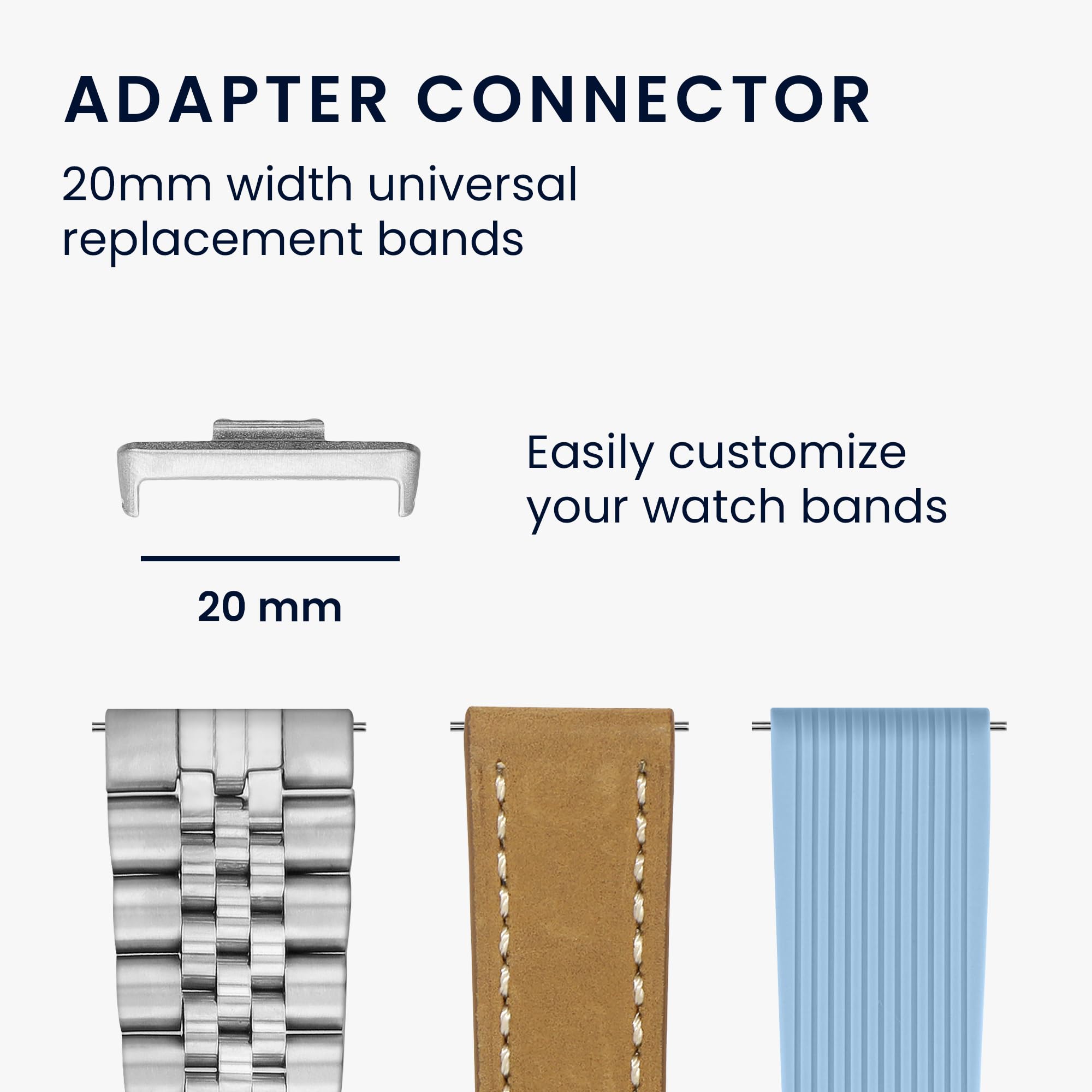 kwmobile Watch Strap Connecting Adapter Compatible with Huawei Watch Fit 3 / Fit 4 - For 20mm straps - 4x - No Tools Required - Image 3