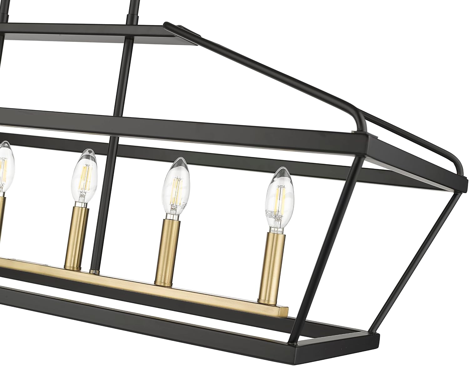 ML Lighting | Surrey Collection | 13406-MB/VB | 6 Light Modern Centerpiece Chandelier Ceiling Light in Matte Black/Vintage Brass | Perfect for Kitchens, Foyers, Hallways, Living Rooms or Entryways