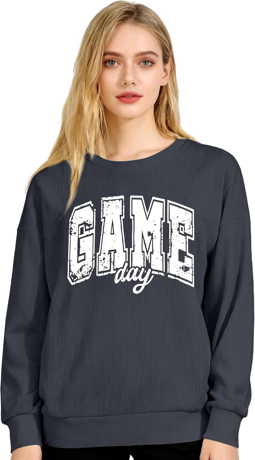 JINTING Game Day Sweatshirt Women Football Sweatshirts Sunday Funday Shirts Gameday Long Sleeve Shirt - Image 6