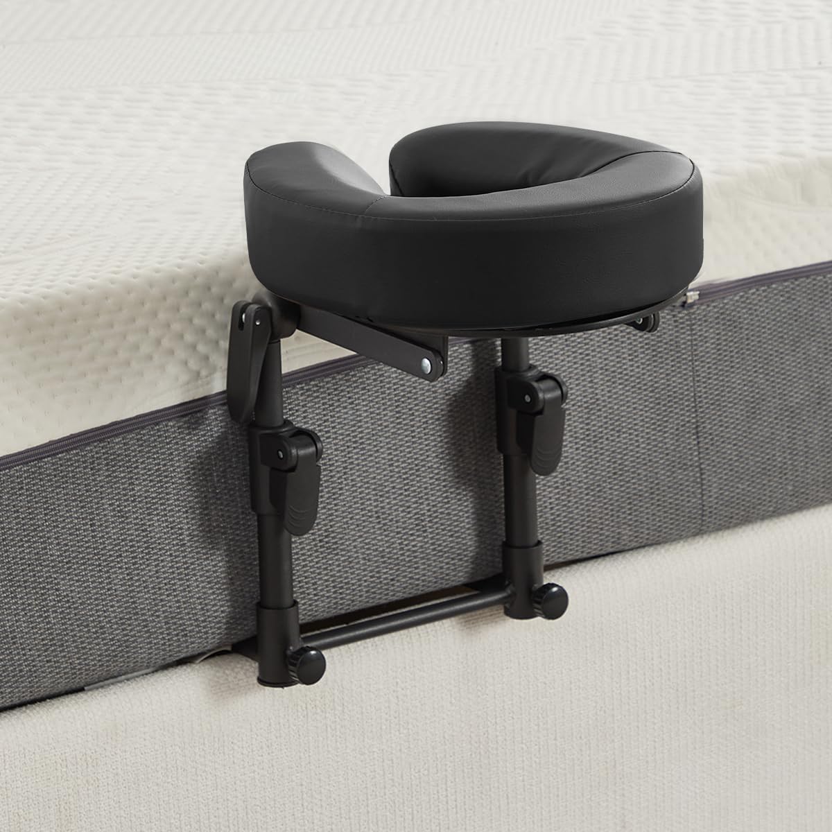 Massage Headrest for Bed, Adjustable Massage Face Cradle at Home, Portable Bed Massage Head Holder, Massage Table Head Rest for Salon Spa, Face Down Pillow After Eye Surgery, Black