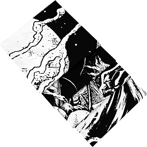 Miniatura 8 de Krelymics Tapiz de calavera de terror, murciélago de terror, tapiz de barco de remo en blanco y negro, tapiz de esqueleto, tapiz gótico, tapiz