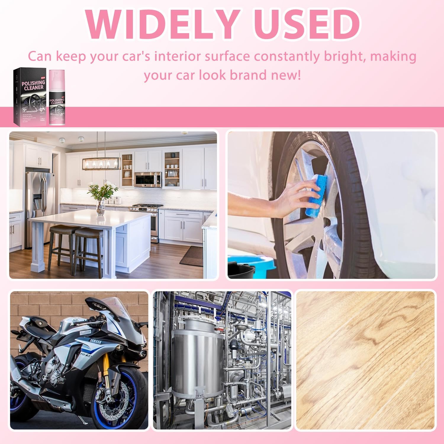 Polishing Cleaner for Car Interior Detailing,Car Interior Cleaner,Vehicle Interior Polish for Rubber, Leather - Image 5