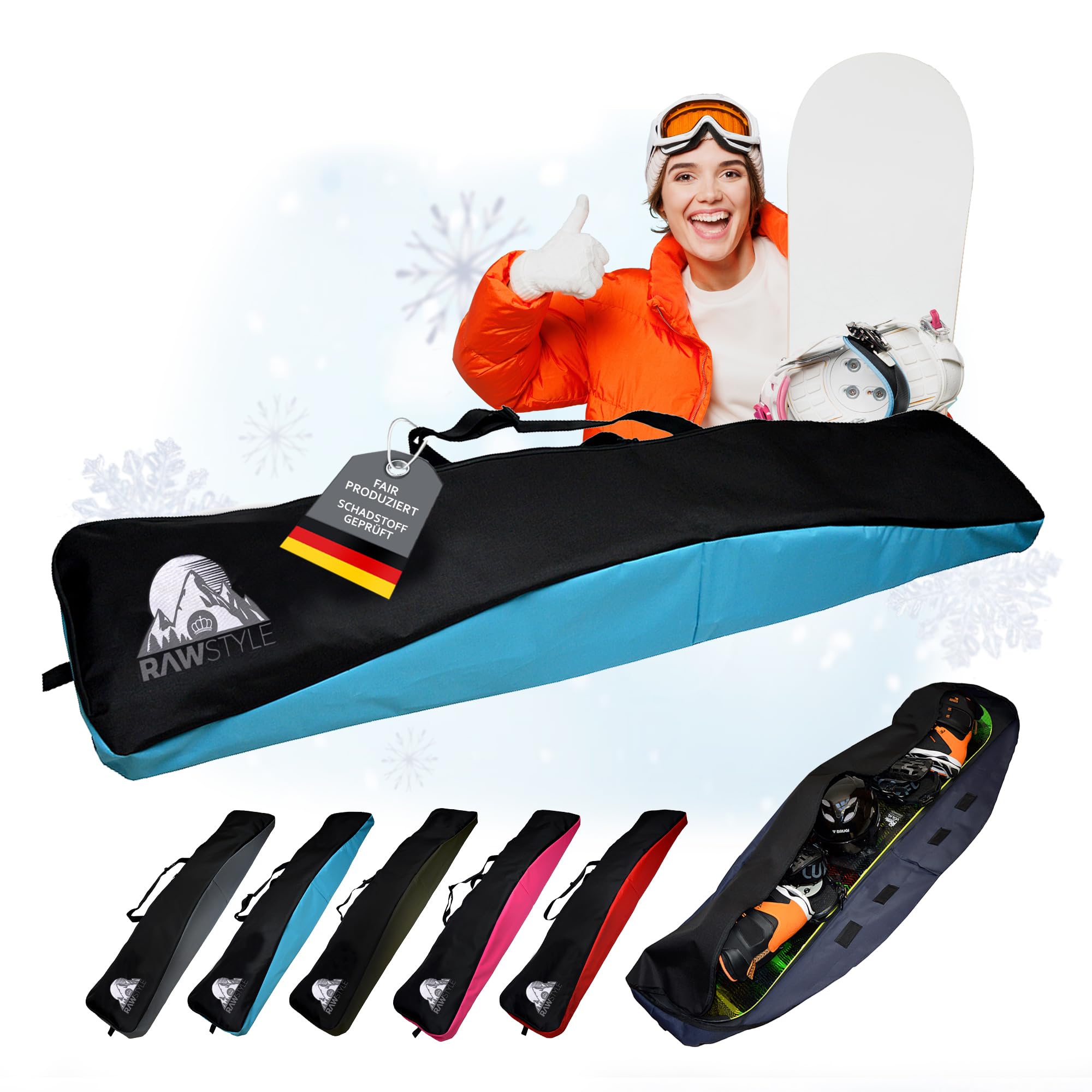 Rawstyle - Borsa per snowboard, 170 cm, XXL