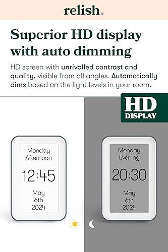 Miniatura 5 de Relish Día  Reloj de demencia, reloj digital HD de pantalla grande con calendario digital para personas mayores y personas con pérdida de memoria