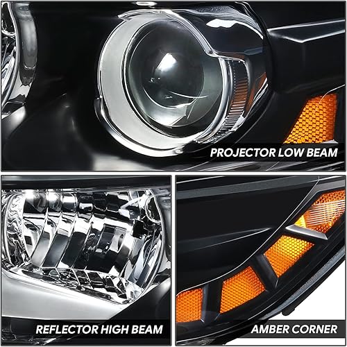 Miniatura 3 de DNA MOTORING Faro delantero izquierdo estilo OE compatible con Kia Optima 11-13, carcasa negralente transparentereflector ámbar, OEM-HL-0172-L